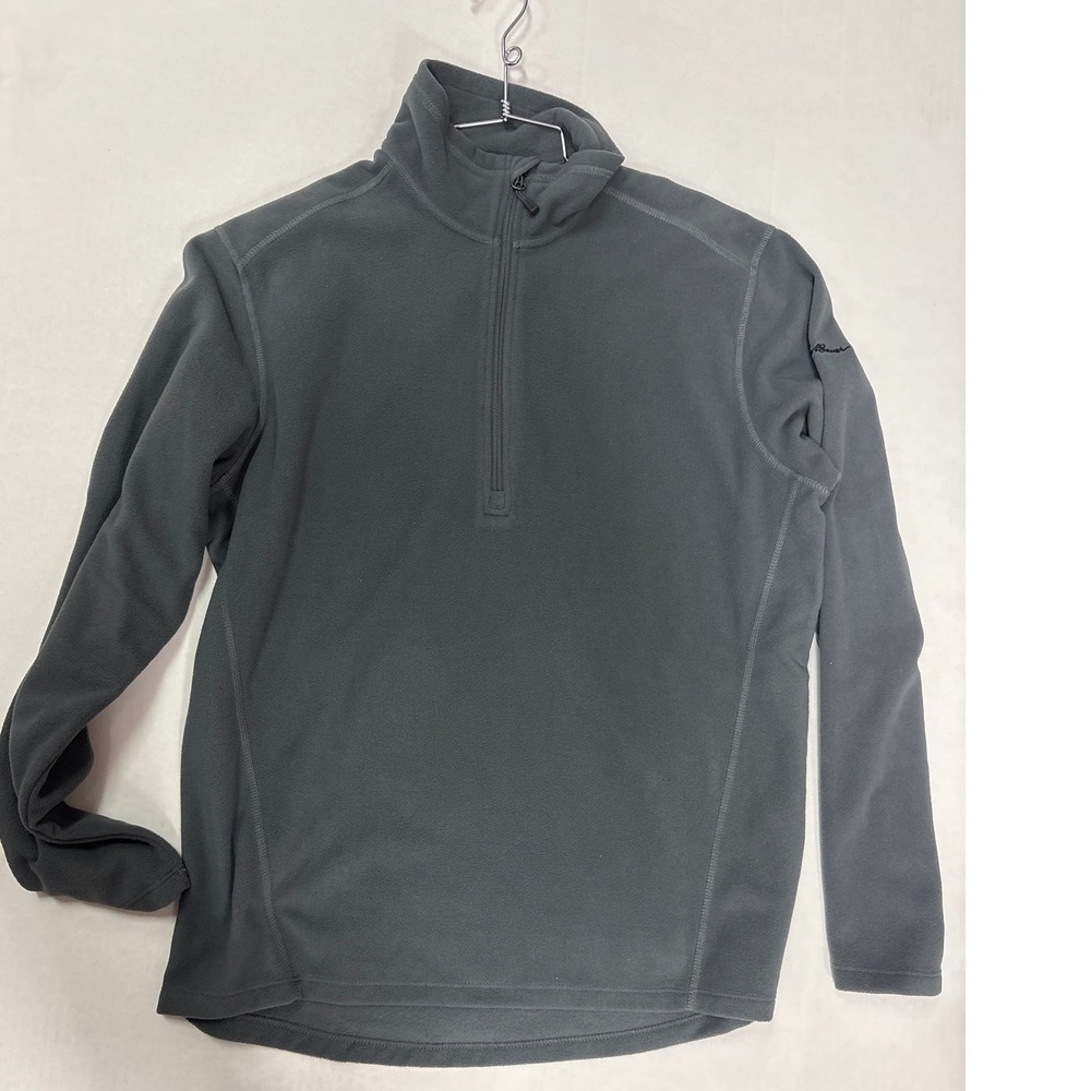 Eddie Bauer Mens Gray Quarter Zip Fleece Pullover Jacket Size Large